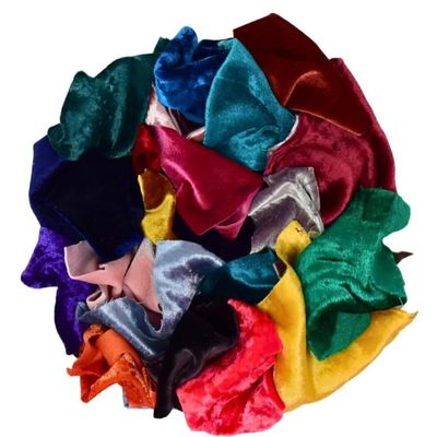 Mix Silk Velvet Fabric Scraps | Silk Velvet Swatc 5x5 Charm Pack 10x10/5x10/5x20/5x45 Velvet Fabric Remnant for Craft/Doll Dress/Scrunchies/Quilting, Velvet Pieces Crafting (20, 5x10)