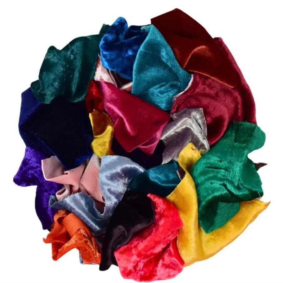 Mix Silk Velvet Fabric Scraps | Silk Velvet Swatc 5x5 Charm Pack 10x10/5x10/5x20/5x45 Velvet Fabric Remnant for Craft/Doll Dress/Scrunchies/Quilting, Velvet Pieces Crafting (20, 5x10)