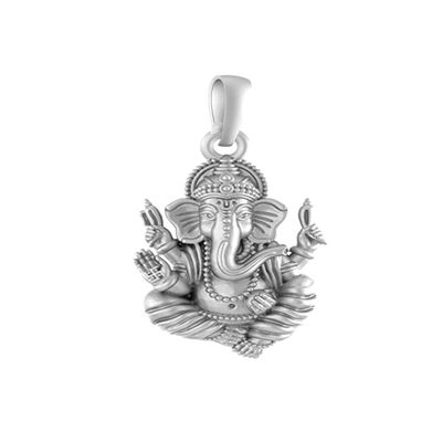 Samyuktha God Ganesh Pendant for Men & Women Sterling Silver (92.5% purity) Pure Silver Lord Ganapathy Locket for Good Health & Wealth - Only Pendent