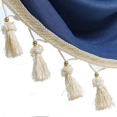 Fringe Trim Tassel,Crystal Beaded Pendant Tassel, for Curtain Clothing Decorative Sewing Supplies(Dark Yellow)