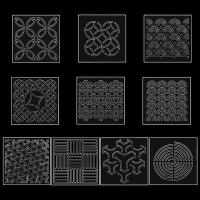 FREEBLOSS 10Pcs Acrylic Sashiko Stencils Acrylic Drawing Line Template for Hand Quilting Sashiko Patterns Templates Embroidery Stencils for Hand Sewing Lovers 4.7 * 4.7inch