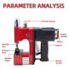 190W Industrial Sewing Machine, 2600 Needles/min Automatic Woven Bag Packing Machine, 18000r/min Bag Closer, 2s/pcs Handheld Bag Stitching Machine,110/220V, for Rice Woven Leather Snakeskin Bag Sack view 4