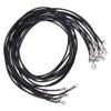 Hobbspring 10pcs Black Genuine Leather Cord Necklace 20 inch Rope Chain Necklace with Stainless Steel Clasp Waxed Necklace Cord for Women and Men Necklace Jewelry Making Supplies view 1