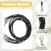 Hobbspring 10pcs Black Genuine Leather Cord Necklace 20 inch Rope Chain Necklace with Stainless Steel Clasp Waxed Necklace Cord for Women and Men Necklace Jewelry Making Supplies view 4