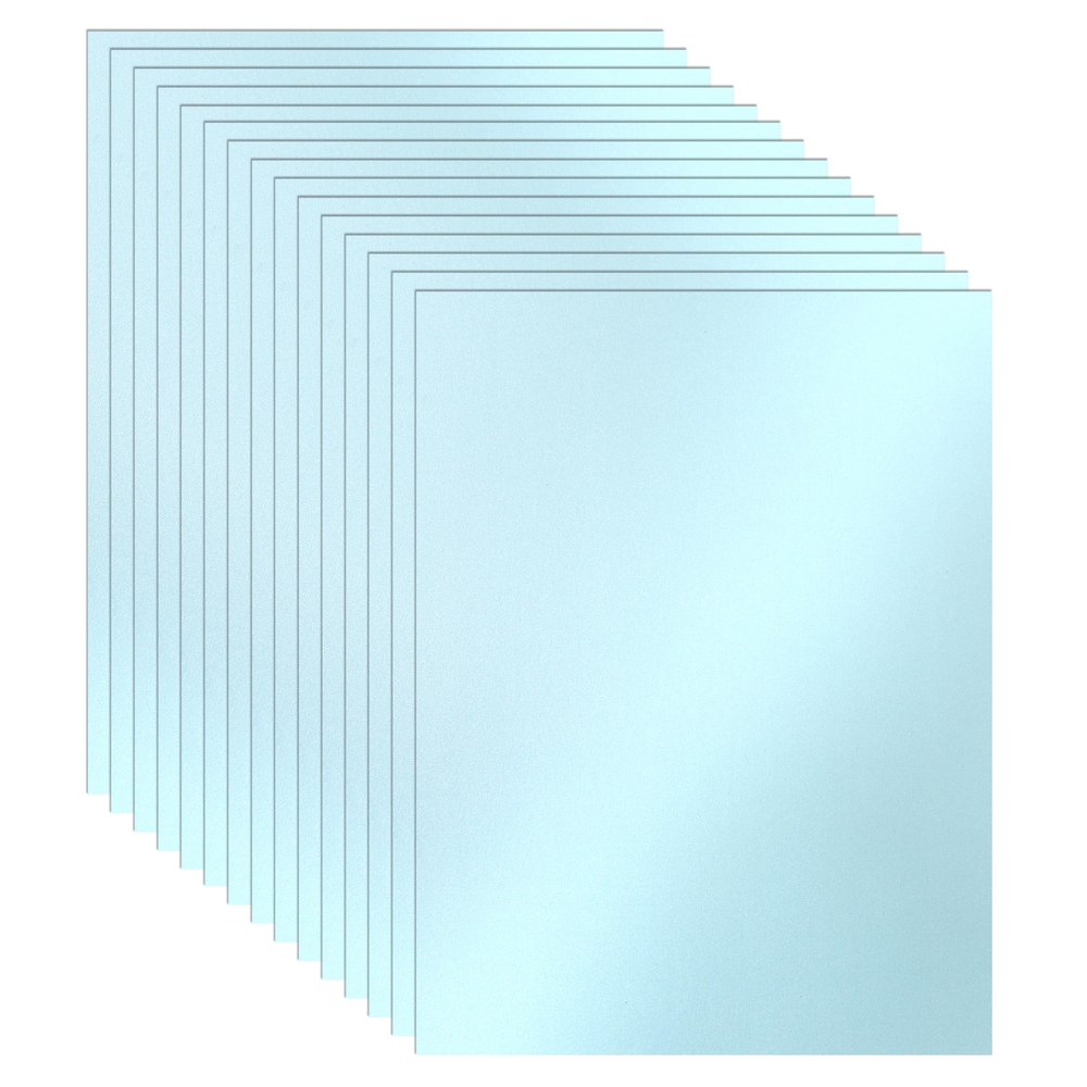Guakicae 28 Sheets Light Blue Shimmer Cardstock 8.5 x 11 Certificate Paper, 92lb Premium Glossy Invitation Paper Card Stock for Wedding, Crafting, DIY Making Cards, Business Cards, Graduations