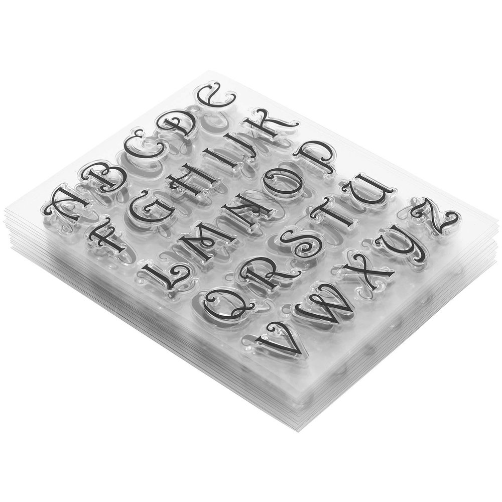 Clear Letter Stamp, Reusable Clear Stamp, Scrapbooking, Craft Decoration, Hand Account, Pack of 8, Ideal for Greeting Cards, Suitable for Craft Enthusiasts