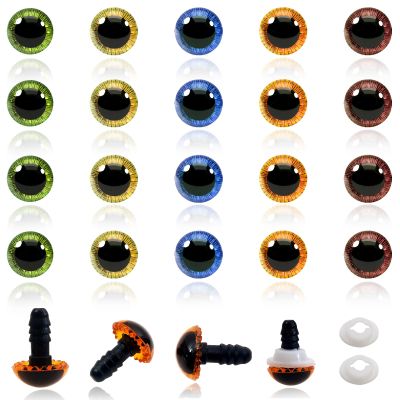 TOAOB 20pcs 11mm Safety Eyes for Amigurumis Colored Crochet Eyes with Washers Plastic Craft Eyes for DIY Plush Stuffed Animals Doll Making