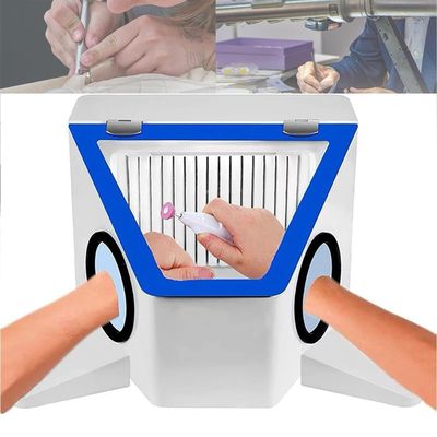 Dust Hood Enclosed, Vacuum Dust Extractor Box, with Shadowless Lamp, with Hand Rest, with Air Extraction and Filter Device, for Jewelry, Jade Carving