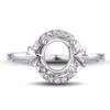 Lanmi Diamond Semi Mount Ring, 14K Solid White/Rose Gold Rings - Diamond Ring Settings without Stones, Natural Brilliant Diamond Oval Ring Base & DIY Ring Blanks For Jewelry Making(C600) view 1