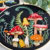 Myfelicity Embroidery Kit with Mushroom Patterns, 3 Hoops, Fabric, Threads, Needles, Instructions (red) view 3