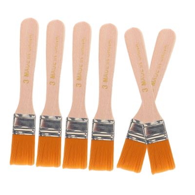 Beatifufu 6pcs Multi-Purpose Nylon Paint Brushes Wood Handles for Wall Furniture Cabinets and Fence Painting and Ergonomic Design for Oil and Watercolor Applications