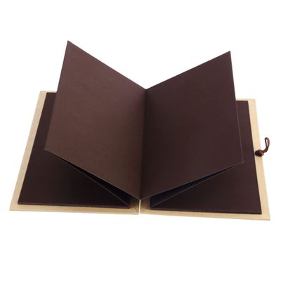 EXAOMBLE Kraft Paper Accordion Photo Album Blank Pages for Wedding Graduation Birthday and Anniversary Keepsakes Vintage Style Scrapbook Coffee Color
