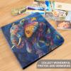 ALAZA Vintage Boho Elephant on Marble Background Photo Album Self Adhesive Scrapbook Album PU Leather Cover 3 Ring Binders Photo Book for Wedding Family Travel Memory view 4