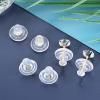 12PCS Earring Backs,18K Gold Silicone Earring Backs Replacements, Locking Secure Backs for Studs/Droopy Ears, No-Irritate Hypoallergenic Soft Clear for Women Men, White Gold view 2