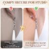 12PCS Earring Backs,18K Gold Silicone Earring Backs Replacements, Locking Secure Backs for Studs/Droopy Ears, No-Irritate Hypoallergenic Soft Clear for Women Men, White Gold view 4