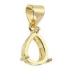 uxcell Blank Pendant Tray, 6 x 8 mm Drop-Shaped Bezel Tray Setting for DIY Crafting and Pendant Jewelry Making, Gold view 1