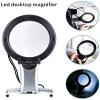 Hands-Free Neck Magnifier with LED Light for Seniors Sewing Cross Stitch Embroidery 2X6X Desktop Reading Magnifier (B) view 2