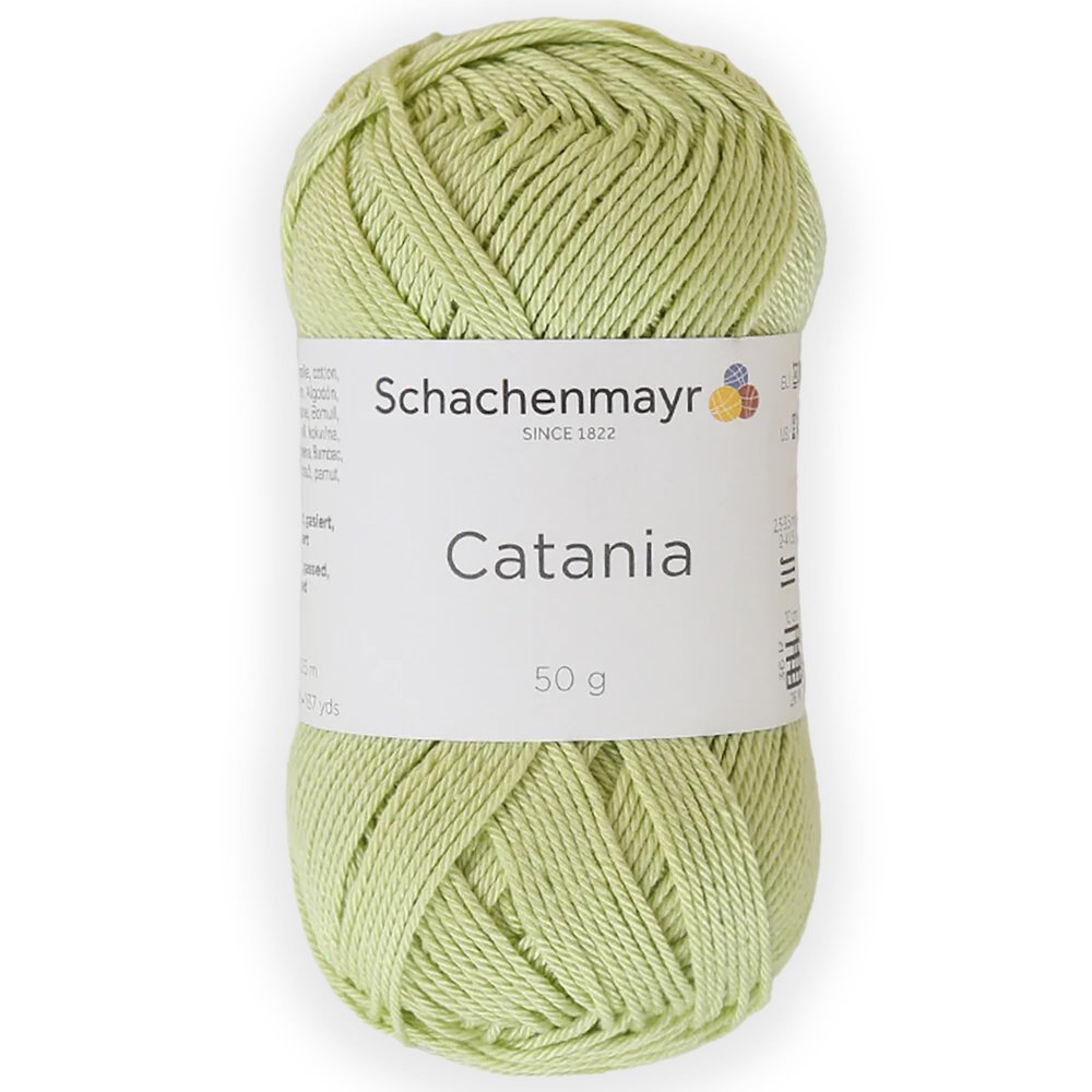 1 Skein/Pack Schachenmayr (SMC) Catania Originals Yarn, Each Ball 1.76 Oz (50gr) / 136 Yards (125 m), 100% Mercerized Cotton for Knitting and Crochet Yarn, Sport Weight, 392 - Yellow Green