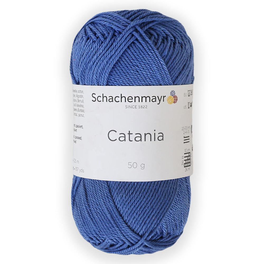 1 Skein/Pack Schachenmayr (SMC) Catania Originals Yarn, Each Ball 1.76 Oz (50gr) / 136 Yards (125 m), 100% Mercerized Cotton for Knitting and Crochet Yarn, Sport Weight, 261 - Regatta