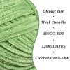 3 Pack Avocado Green Fluffy Velvet Yarn for Crocheting,Chunky Chenille Baby Blanket Yarn for Crocheting,Soft Fuzzy Puzzle Yarn for Knitting,(100g/3.53oz Each) Bulky Thick Amigurumi Crochet Yarns view 2