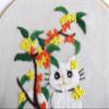 Aureate Embroidery Kits Handmade Floss DIY Linen Fabric Wall Art Home Decoration Needlepoint Needlework Wall Decor Art Craft kit Floral Kitten (No Hoop) view 4
