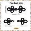 CABODYALS 10 Pairs Black Chinese Style Frog Knot Buttons Embroidery Closure Knots Bulk Traditional Fabric Flower Shape Button Fasteners Bulk for Sewing Making Cheongsam Tang Accessories DIY Art Craft view 2