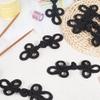CABODYALS 10 Pairs Black Chinese Style Frog Knot Buttons Embroidery Closure Knots Bulk Traditional Fabric Flower Shape Button Fasteners Bulk for Sewing Making Cheongsam Tang Accessories DIY Art Craft view 3