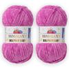 2 Skein/Pack Himalaya Dolphin Baby Chenille Yarn, Each Ball 100 gr (3.5 oz), 120 m (132 Yards), 100% Polyester, Super Bulky Baby Blanket Velvet Amigurumi Yarn, 80356 - Thistle view 1