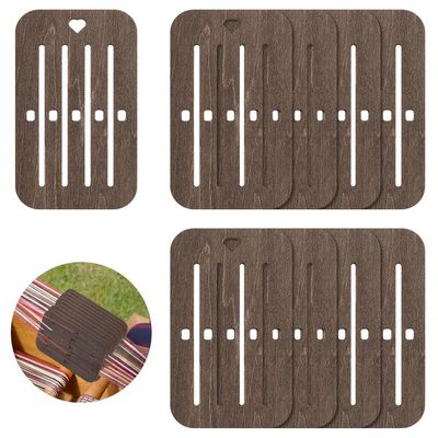 AHANDMAKER 10pcs Weaving Cards, Belt Weaving Kit Wooden Belt Weaving Tools Weaving Loom Weaving Supplies for Bag Belt Camera Strap DIY Craft Weaving Supplies, Brown