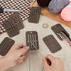 AHANDMAKER 10pcs Weaving Cards, Belt Weaving Kit Wooden Belt Weaving Tools Weaving Loom Weaving Supplies for Bag Belt Camera Strap DIY Craft Weaving Supplies, Brown view 3