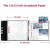 Vienrose 12x12 Inch Large 3 Ring DIY Scrapbook Photo Album Leather Cover Scrap Book Albums Blank Scrapbooks Photobook with 50 Plastic Sleeves 100 Pages for Wedding Baby Family Anniversary (Black) view 2