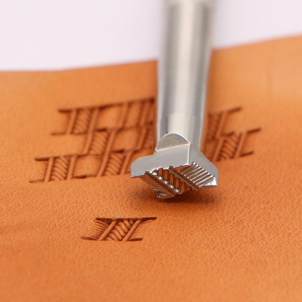Leather Stamp Tools Stamping Working leathercraft Carving Leather Craft Working: Basket Stamp Rhombus X154 (X154-3)