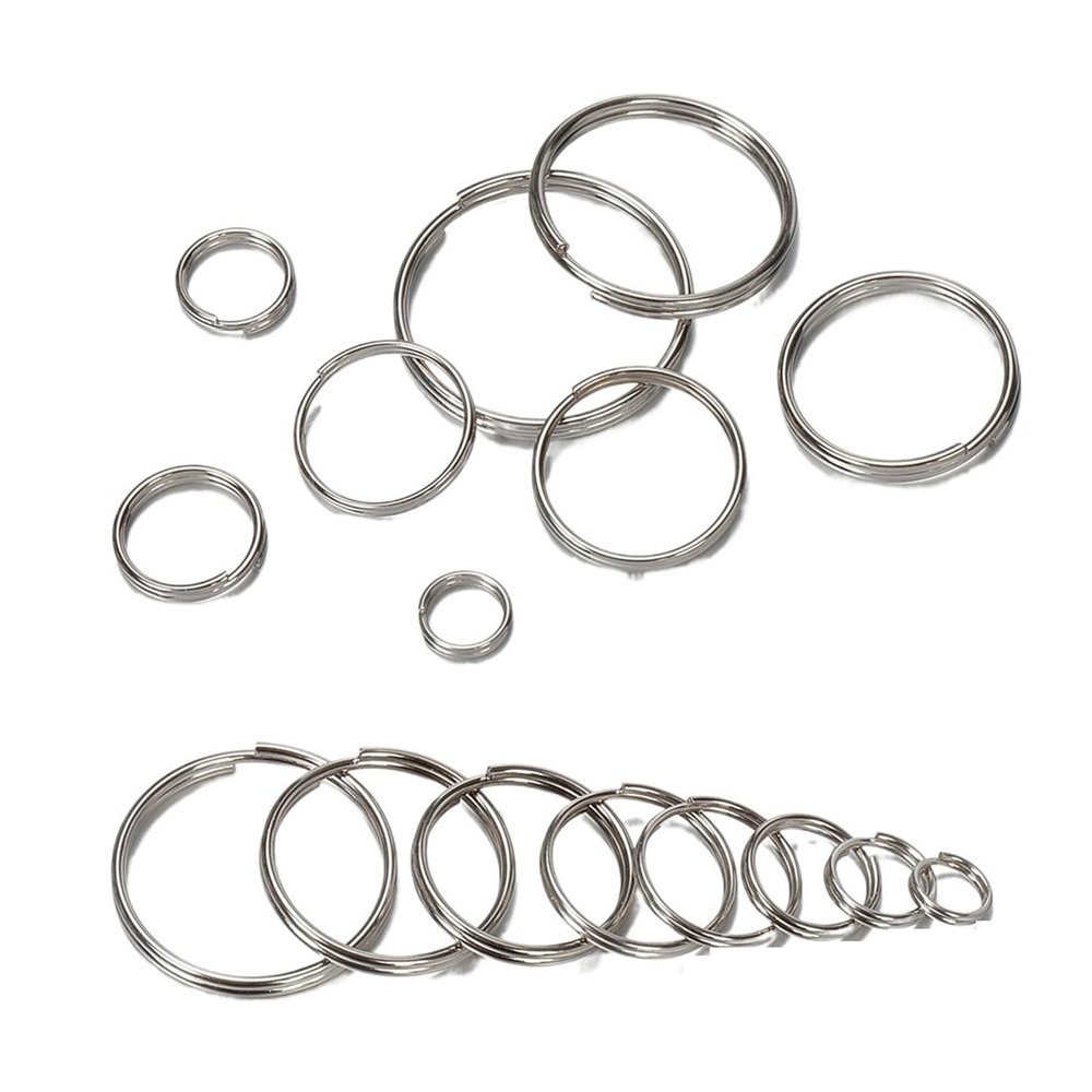 100pcs 6-20mm Stainless Steel Open Double Jump Rings for Jewelry Making Keychain Double Split Rings-Silver||10mm