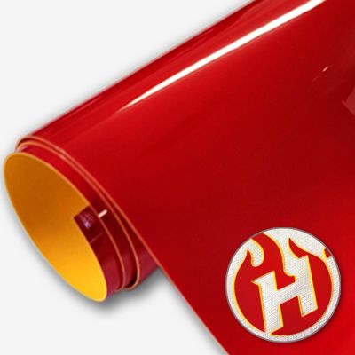 HTV4U BoldFlex Heat Transfer Vinyl (Red with Yellow, 20" x 5 Yards) - 700 Micron Thick Bold Dimension with Flair to Craft, Heat Press, Transfer, Iron on Vinyl for Shirts and Garments