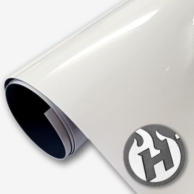 HTV4U BoldFlex Heat Transfer Vinyl (White with Black, 20" x 54 Yards) - 700 Micron Thick Bold Dimension with Flair to Craft, Heat Press, Transfer, Iron on Vinyl for Shirts and Garments