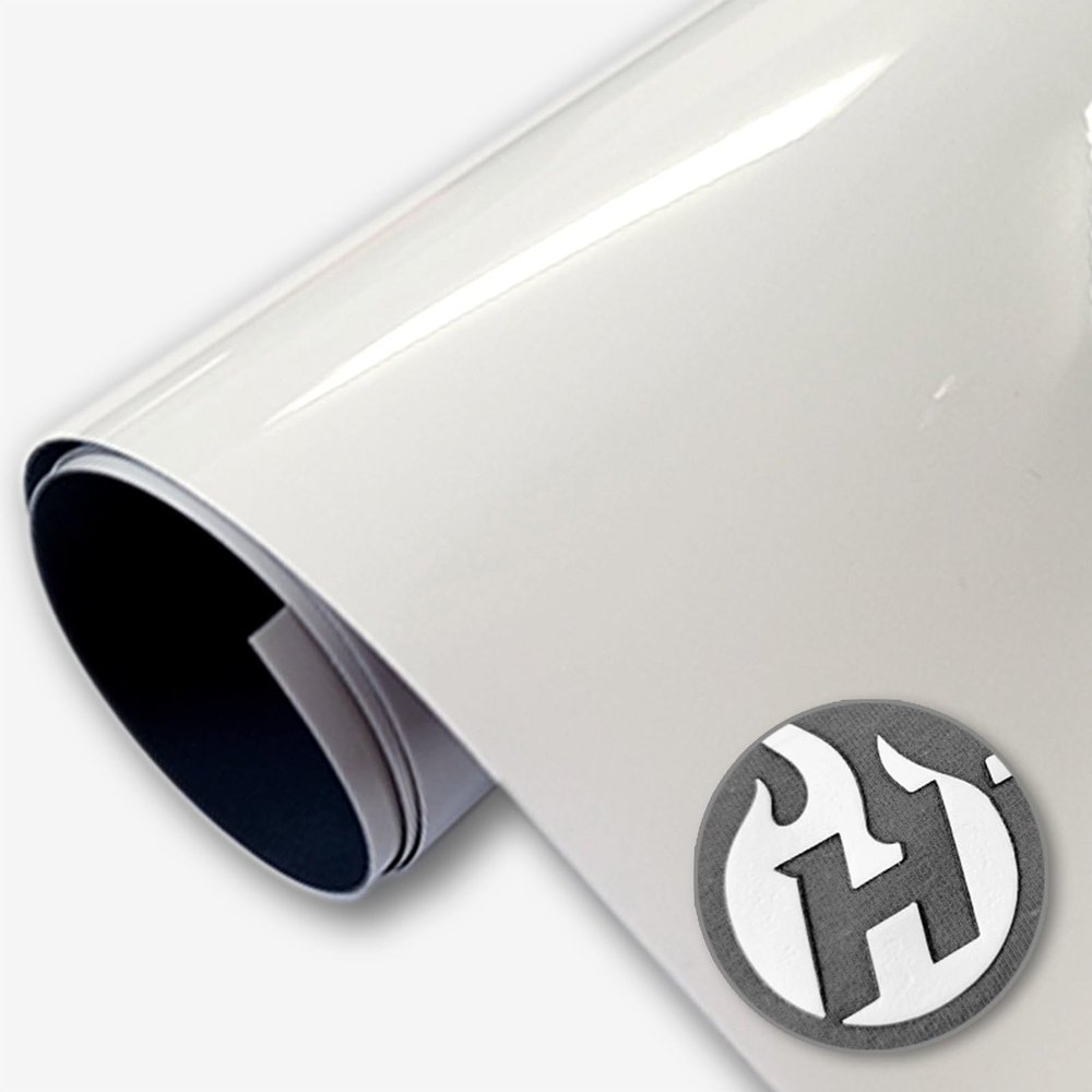 HTV4U BoldFlex Heat Transfer Vinyl (White with Black, 20" x 54 Yards) - 700 Micron Thick Bold Dimension with Flair to Craft, Heat Press, Transfer, Iron on Vinyl for Shirts and Garments