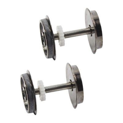 EHJRE 2X Metal Wheel Set Train DC Wheel Set Replacement HO Scale Wheel Disc Wheels for 1:87 Model Train Railway Accessories