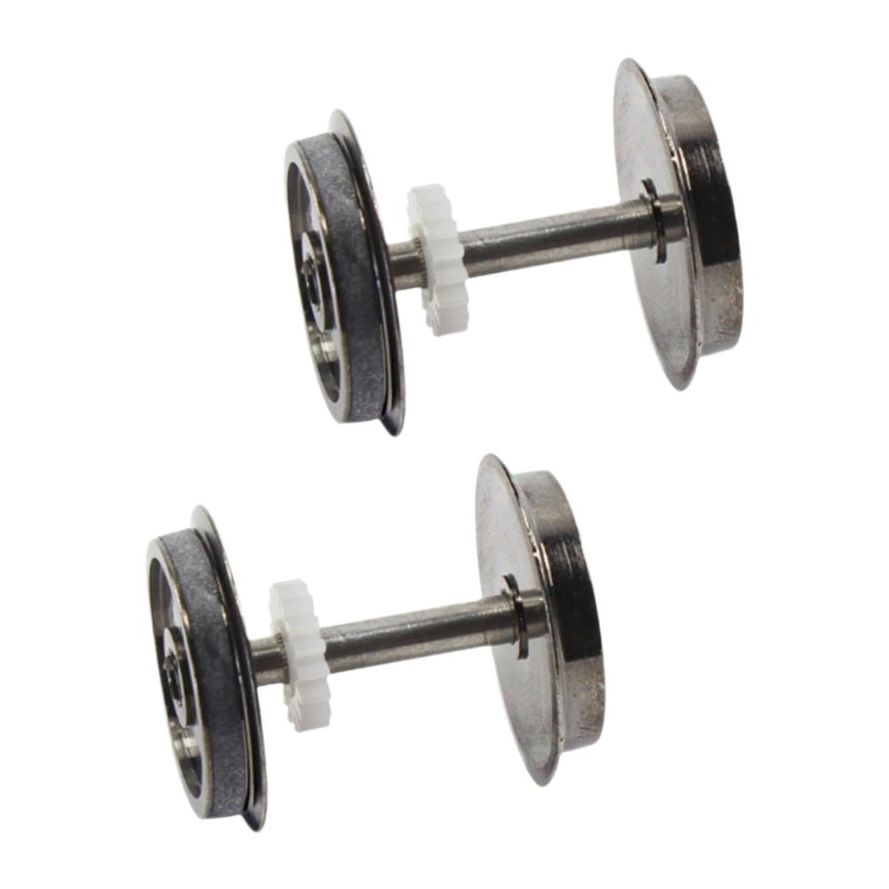 EHJRE 2X Metal Wheel Set Train DC Wheel Set Replacement HO Scale Wheel Disc Wheels for 1:87 Model Train Railway Accessories