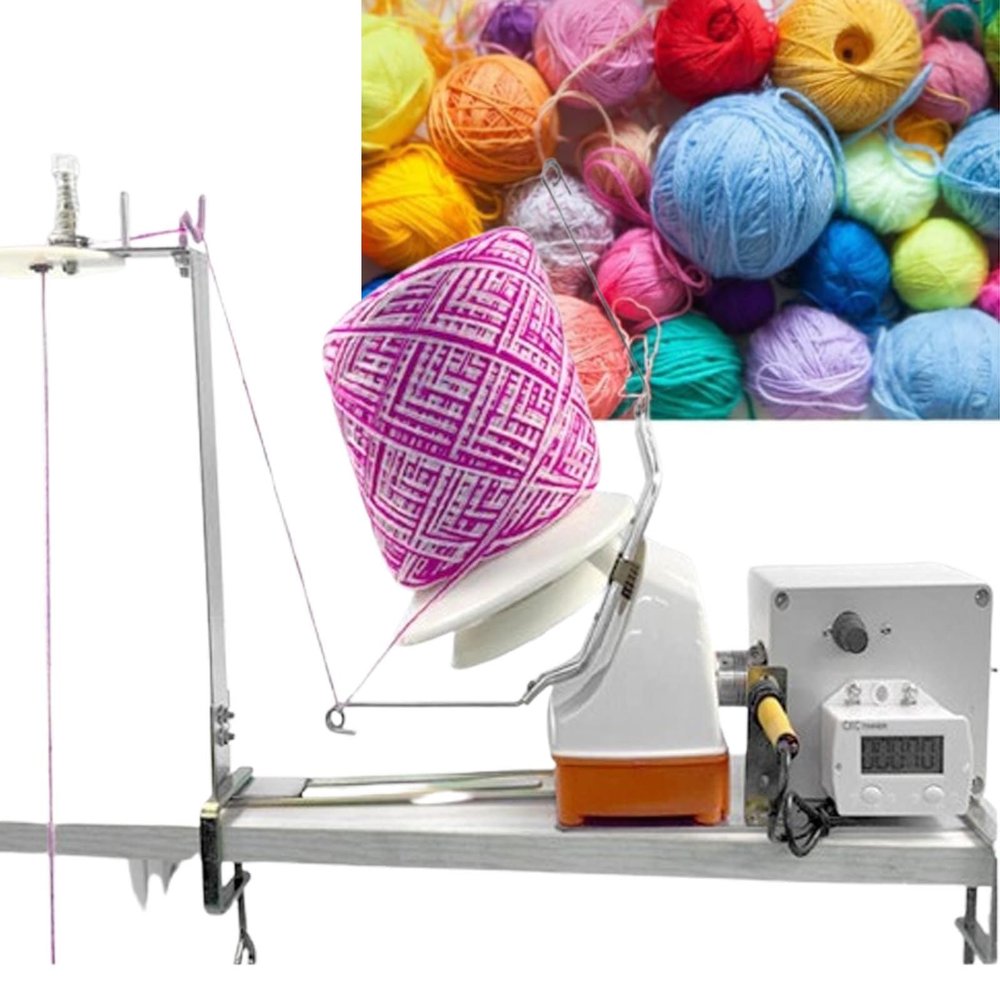 lealovengzh Electric Wool Winder, 500g Wool Winder with Large Capacity,Knitting Roll String Yarn Thread Ball Winder-Adjustable Speed Lap Counting, Low Noise,White