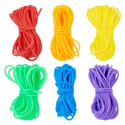 FASHEWELRY 32.8 Yards 2mm Hollow Pipe Rubber Cords Stitch Holder Cords Rainbow Colors Knitting Barber Cords Stitch Savers Knitting Cords for Holding Stitches, Knitting, Crochet
