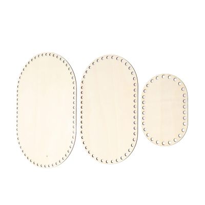 3Pcs Oval Basket Base, Robust Weaving Blank Solid Wood Bottom for Knitting Macrame, Oval Basket Base, Crafted from Premium Solid Wood with Large Weaving Space, Robust Design for