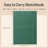 BROWNSTONE JOURNALS A4 Sketch Book Hardcover - 80 Sheets 100 GSM Paper 8.5"x11.5", Lay Flat, Vegan Leather Cover, Elastic Band, Back Pocket, Art Drawing Book (Dartmouth Green) view 3