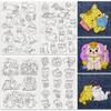 DOODLREAM 48Pcs Cat Playing Halloween Embroidery Pattern Stabilizer, 8.3"x11.7" Cute Kitten Water Soluble Stick and Stitch Embroidery Sticker, 4 Sheets Kitty Hand Sewing DIY Embroidery Paper view 1
