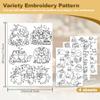 DOODLREAM 48Pcs Cat Playing Halloween Embroidery Pattern Stabilizer, 8.3"x11.7" Cute Kitten Water Soluble Stick and Stitch Embroidery Sticker, 4 Sheets Kitty Hand Sewing DIY Embroidery Paper view 2