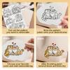 DOODLREAM 48Pcs Cat Playing Halloween Embroidery Pattern Stabilizer, 8.3"x11.7" Cute Kitten Water Soluble Stick and Stitch Embroidery Sticker, 4 Sheets Kitty Hand Sewing DIY Embroidery Paper view 4