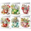 24 Pack DIY Diamond Art Painting Greeting Cards Set, Diamond Art Painting Easter Cards with Envelopes, 5D DIY Easter Greeting Cards Easter Diamond Art Kits Present-4PCS-C view 2