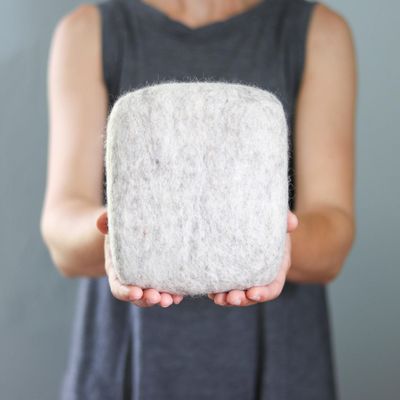100% Natural Wool Needle Felting Mat, Wool Felting Cushion, DIY Needle Felting Tools, Great for Sculpting, Shaping, and Detailed Needle Felting Work, Approximately *6" x 6" x 2"