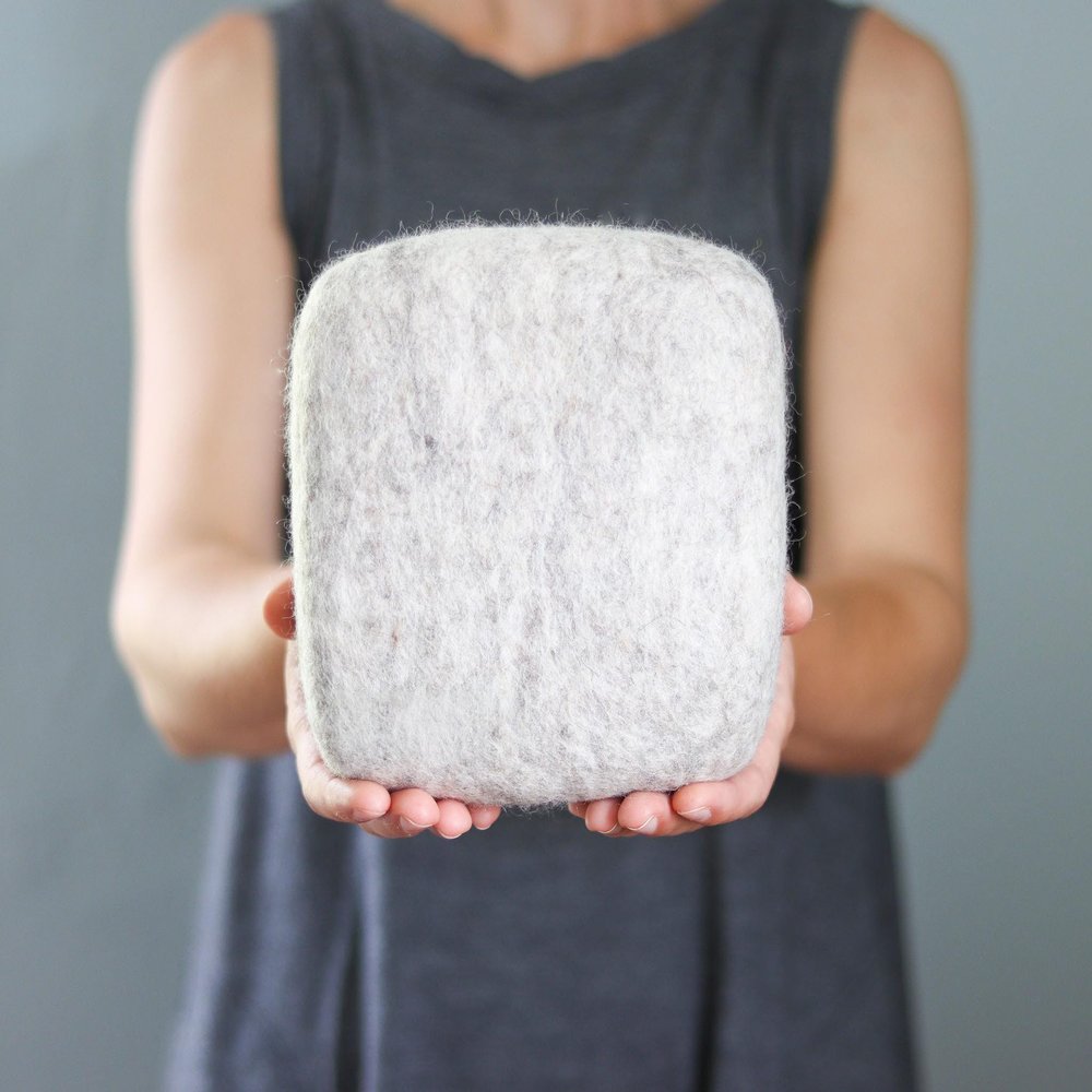 100% Natural Wool Needle Felting Mat, Wool Felting Cushion, DIY Needle Felting Tools, Great for Sculpting, Shaping, and Detailed Needle Felting Work, Approximately *6" x 6" x 2"