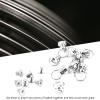 10pcs Rivets for Leather Crafting,Screwback Round Head Rivet with Pull Ring Studs,Brass Rivet Studs Screw Back Round Ring Head Leathercraft Parts for Bags, Belts,Handbags,Hats,Etc. view 3