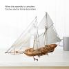 JAOCDOEN Miniature Sailboat Model 1:130 Wooden Sailboat Kit Intelligence Development DIY Scientific Ancient Model Ship Building Kit for Teenager Adults view 2